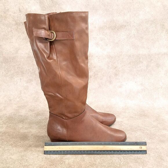 Style & Co. Womens Rainne Size 9 Tan Low Wedge Knee High Riding Boots - Picture 7 of 12